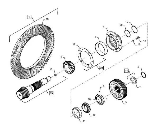 48147742 - Пара главн. (87341260 шест. и 48147664 хв.) моста задн. T8T8./Mg.